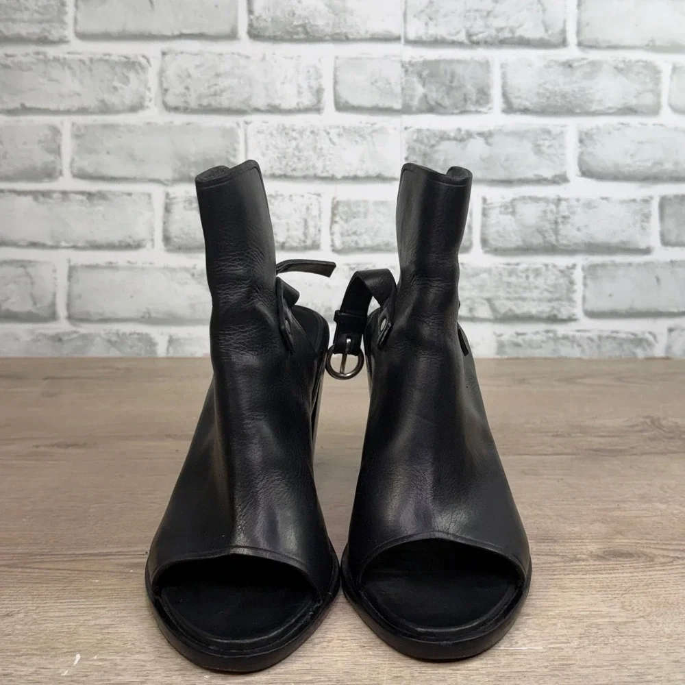 Rag & Bone Leigh Open Toe Slingback Bootie Black Womens 36
